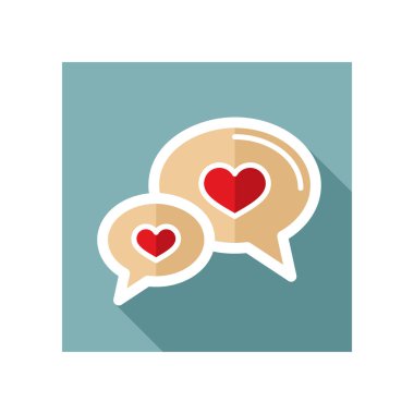 Konuşma kabarcıklar kalp simgesi. Mutlu Sevgililer günü