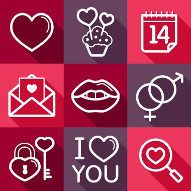 Sevgililer günü Icons set
