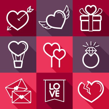 Sevgililer günü Icons set