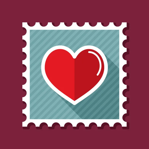 Hart stempel, symbool van de liefde Valentijn — Stockvector