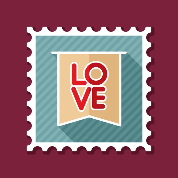 Vlag met inscriptie liefde stempel — Stockvector