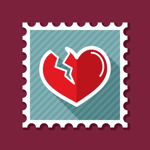 Gebroken hart stempel — Stockvector