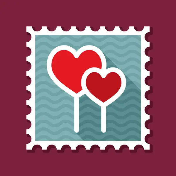 Twee rood hart lollies stempel — Stockvector