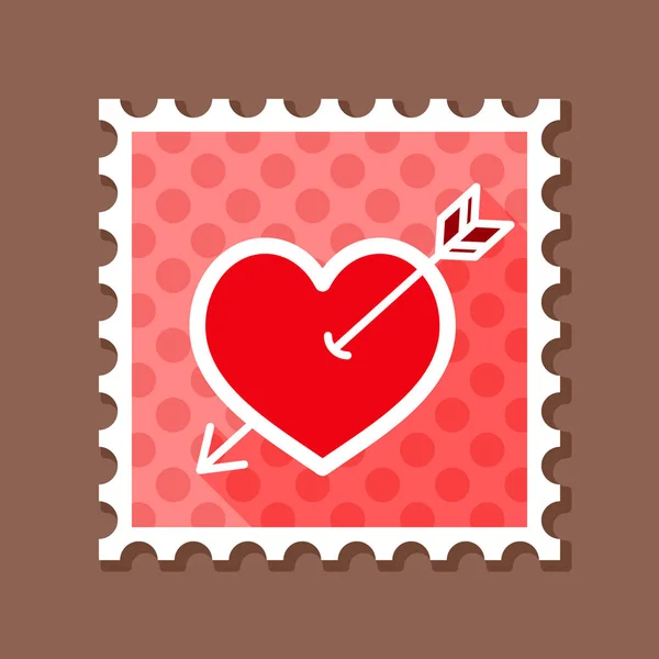 Pijl hart stempel. Teken van de liefde — Stockvector