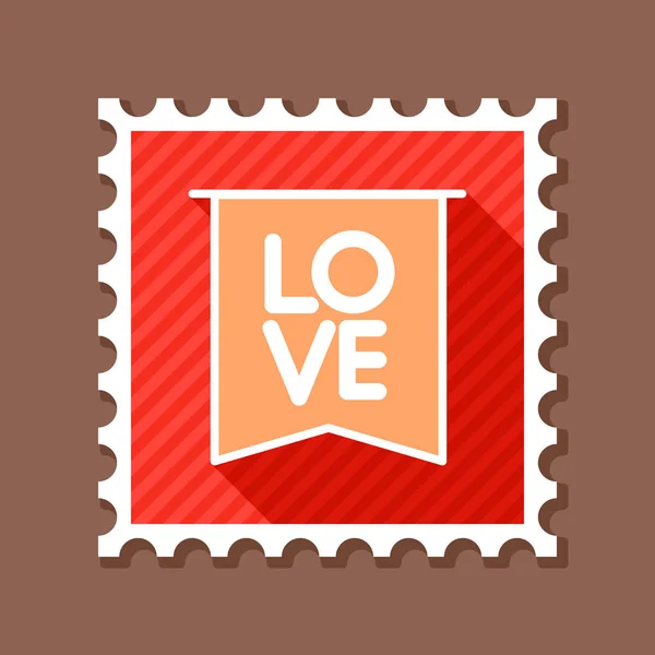 Vlag met inscriptie liefde stempel — Stockvector