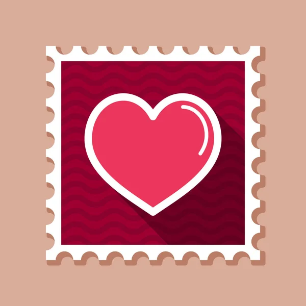 Hart stempel, symbool van de liefde Valentijn — Stockvector