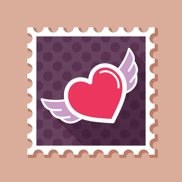 心脏用翼邮票 — 图库矢量图片