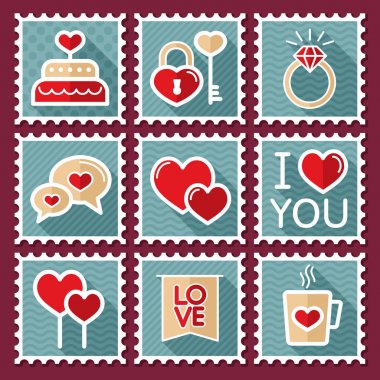 Sevgililer günü posta pulları
