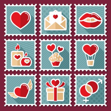 Sevgililer günü posta pulları