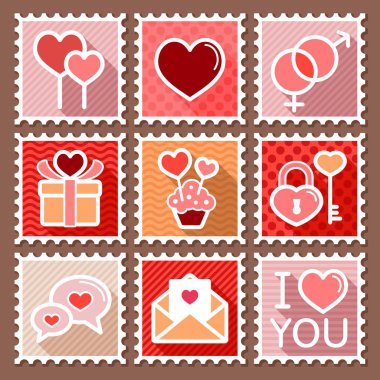 Sevgililer günü posta pulları