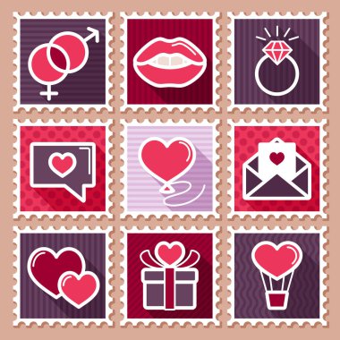 Sevgililer günü posta pulları