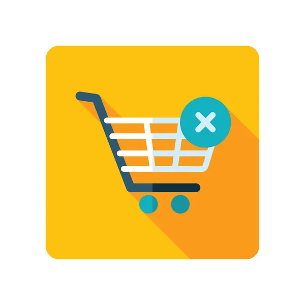 Shopping cart with cross sign icon — Stock Vector