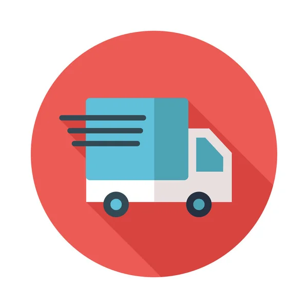 Expédition rapide camion de livraison icône plate — Image vectorielle