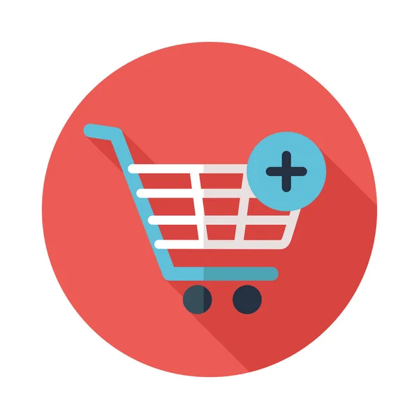 Icono del carrito de compras con signo más — Vector de stock