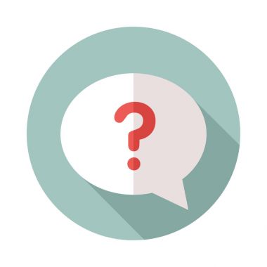 Soru işareti simgesi olan konuşma balonu