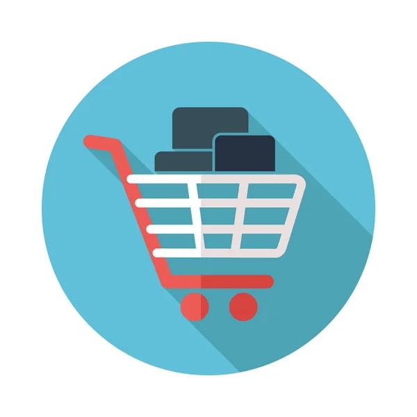 Carrito de compras con cajas icono — Vector de stock