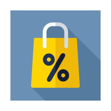 Alışveriş çantası ile yüzde simgesi simgesi