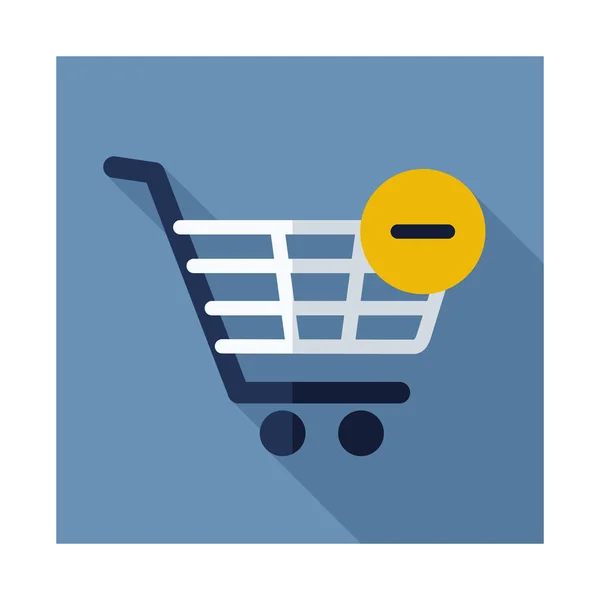 Shopping cart ikonen med minustecken — Stock vektor