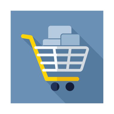 Alışveriş sepeti ile kutuları simge