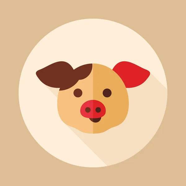 Pig vector icon. Animal head vector — Stock Vector