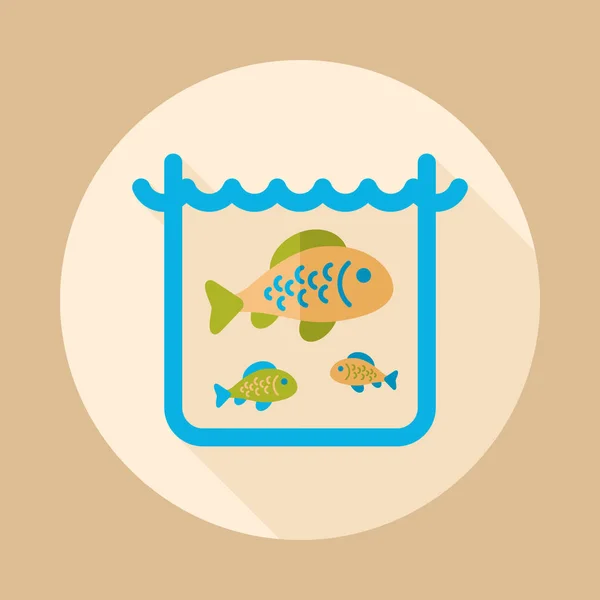 Fish in a pond or aquarium vector icon — Stock Vector