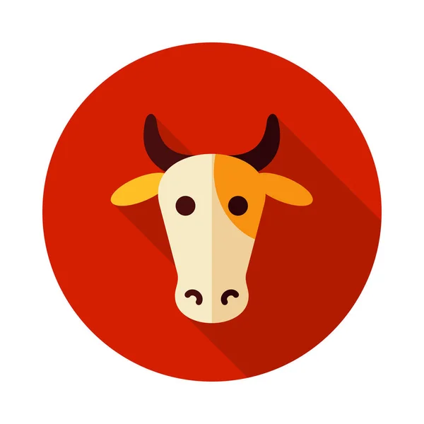 Значок коровьего вектора. Голова животного — стоковый вектор