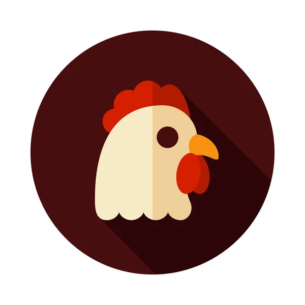 Icono de vector de pollo. Vector cabeza animal — Vector de stock