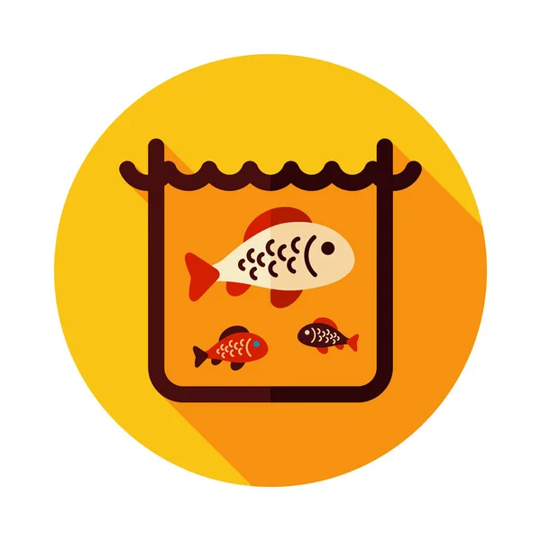 Fish in a pond or aquarium vector icon — Stock Vector