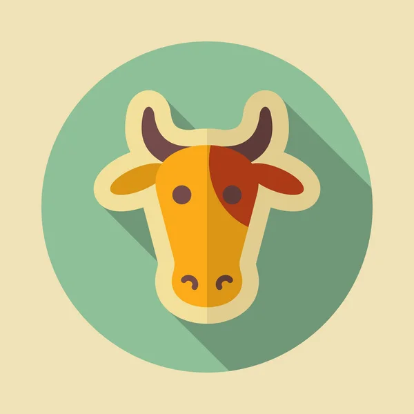 Icono de vector de vaca. Cabeza de animal — Vector de stock