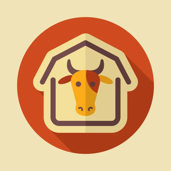 Cowshed vector icono — Vector de stock
