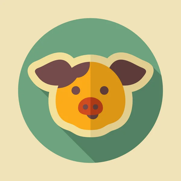Pig vector icon. Animal head vector — Stock Vector
