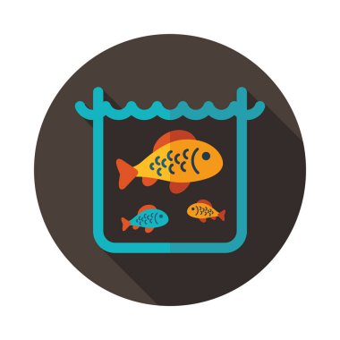 Bir su birikintisi veya akvaryum vektör simgesi balık