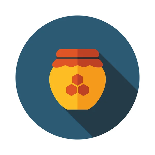 Tarro con icono de vector de miel — Vector de stock