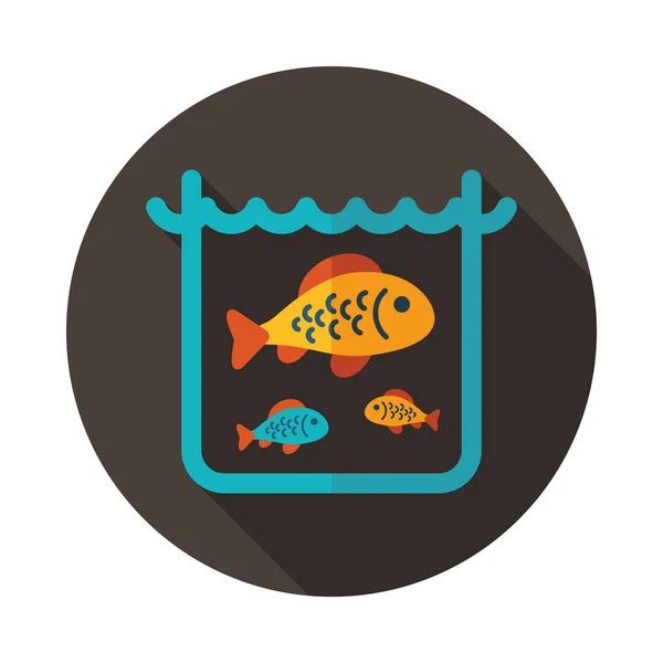 Fish in a pond or aquarium vector icon — Stock Vector