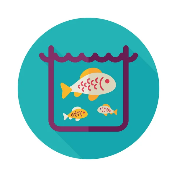 Fish in a pond or aquarium vector icon — Stock Vector