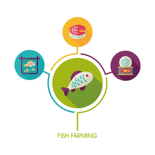 Ікона рибного господарства та інфографіка сільського господарства — стоковий вектор