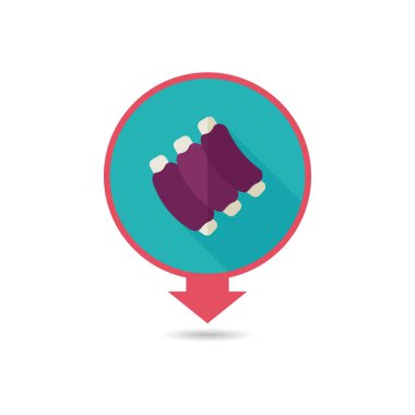 Kaburga gıda et vektör PIN harita simgesi