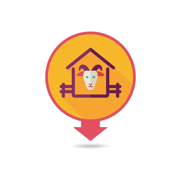 Goat house vector pin map icon — Stock Vector