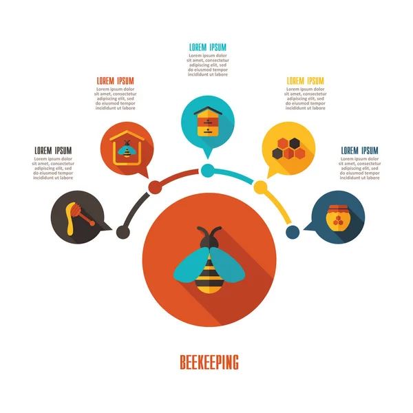 Icône apicole et infographie agricole — Image vectorielle