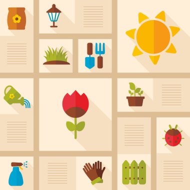 Bahçe çiftlik simgeler kümesi vektör