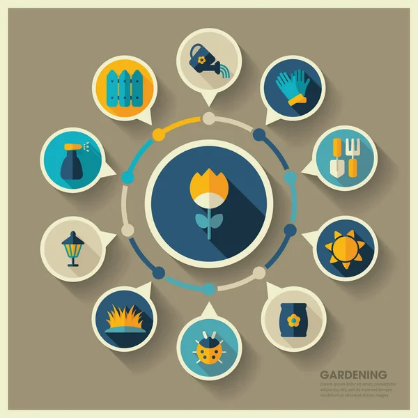 Iconos de Garden Farm e infografías agrícolas — Vector de stock