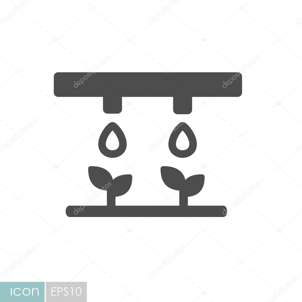Drip irrigation system icon. Agriculture sign. Graph symbol for your web site design, logo, app, UI. Vector illustration, EPS10.