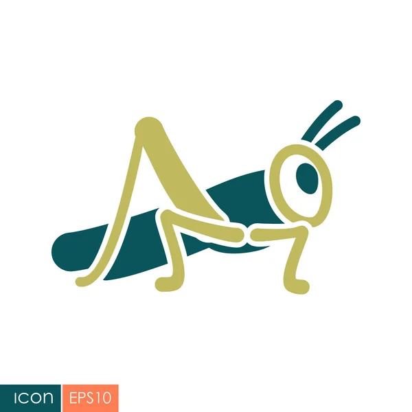 Icono de langosta saltamontes — Vector de stock