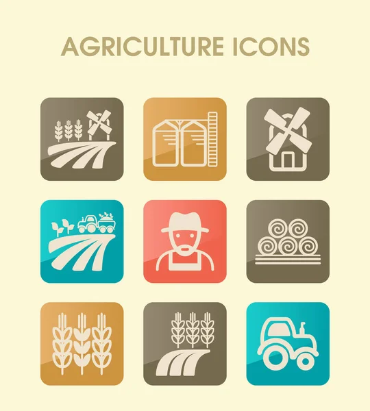 Farm Field icon. Agriculture sign — Stock Vector