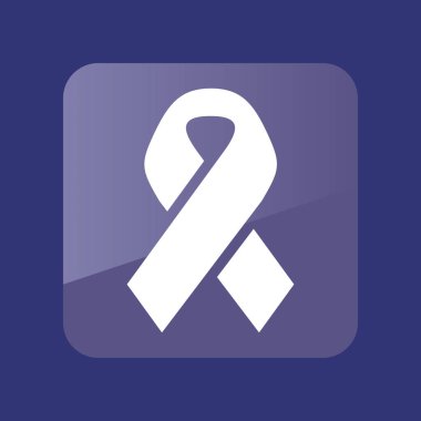 Farkındalık şerit düz simgesi. AIDS işareti vektör