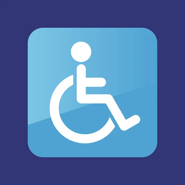 Icône plate en fauteuil roulant. Vecteur médical — Image vectorielle