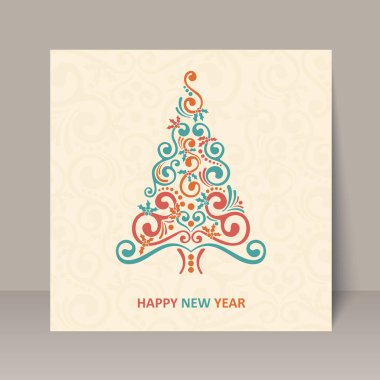 Neşeli Noel kartı mutlu yeni yıl.