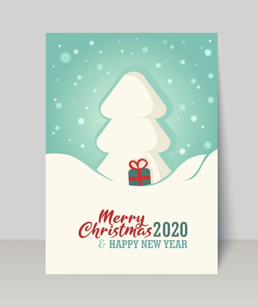 메리 크리스마스 카드 새 해 복 많이 받으세요. — 스톡 벡터