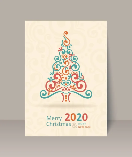 Feliz tarjeta de Navidad. Feliz Año Nuevo . — Archivo Imágenes Vectoriales