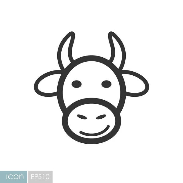 Ikona krowy. Gospodarstwo ilustracja wektor zwierzę — Wektor stockowy